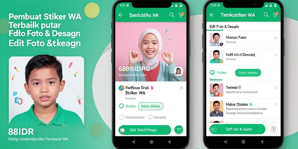 Antarmuka pengguna 88IDR yang intuitif untuk membuat stiker WA.