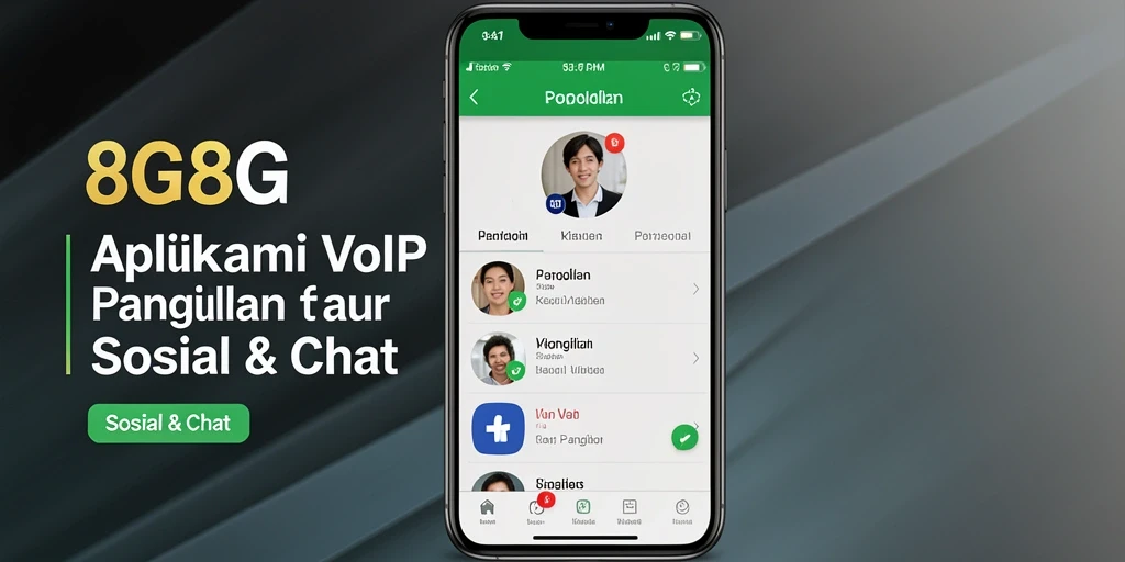 Antarmuka aplikasi 8G8G yang user-friendly untuk VoIP Panggilan.