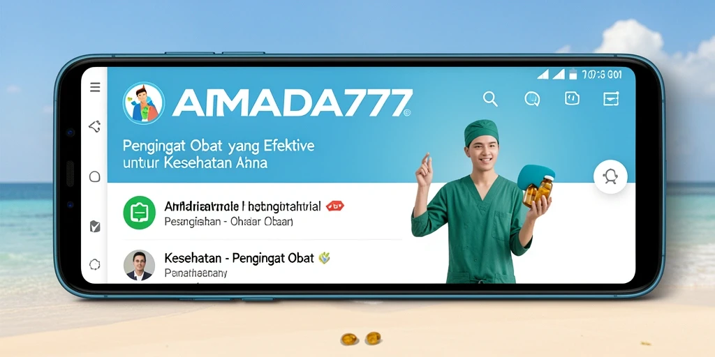 Screenshot ARMADA777 menampilkan antarmuka Pengingat Obat yang intuitif.