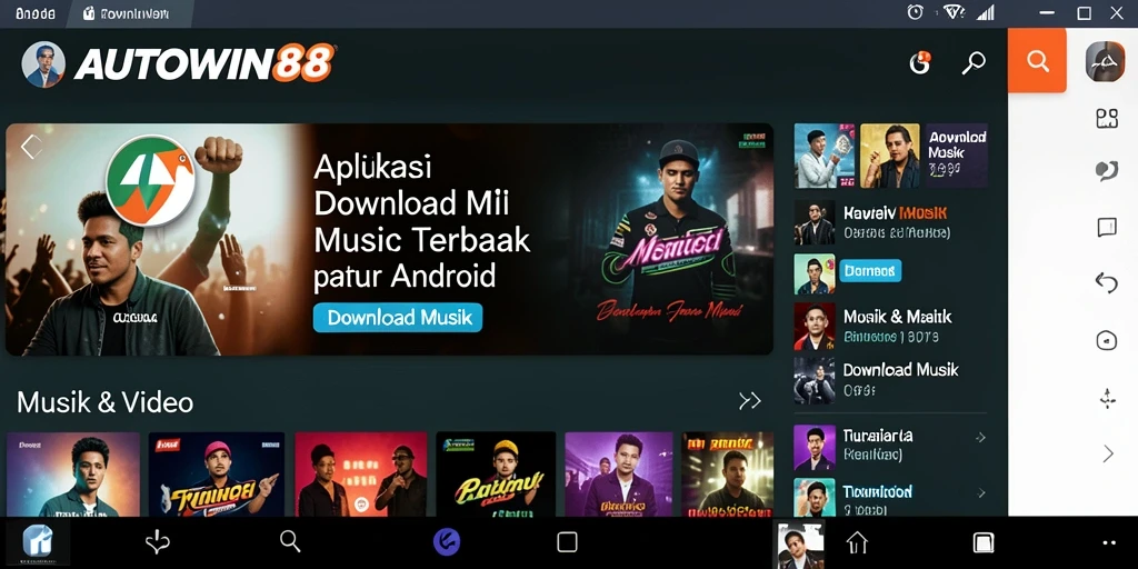 Tampilan antarmuka AUTOWIN88 yang memudahkan pengunduhan musik.