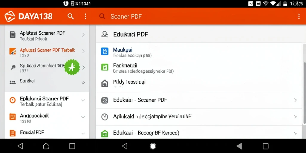 Tampilan antarmuka utama DAYA138 dengan fitur Scanner PDF yang mudah digunakan.