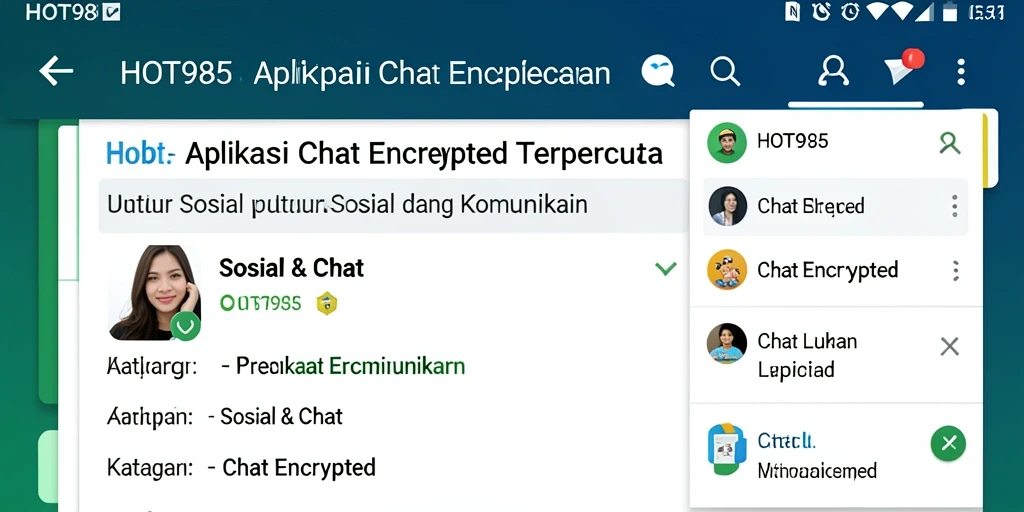 Antarmuka pengguna HOT985 yang ramah dan menarik untuk Chat Encrypted.