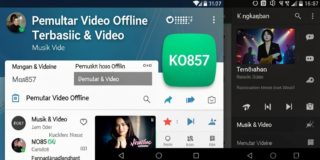 Antarmuka KO857 yang intuitif untuk Pemutar Video Offline.