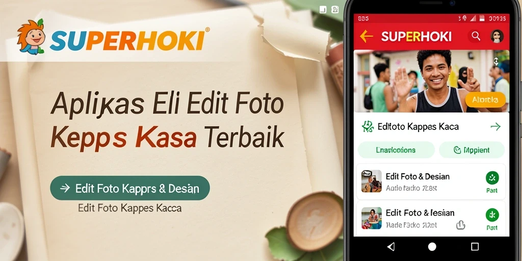 Antarmuka aplikasi SUPERHOKI yang user-friendly untuk Edit Foto Kertas Kaca.